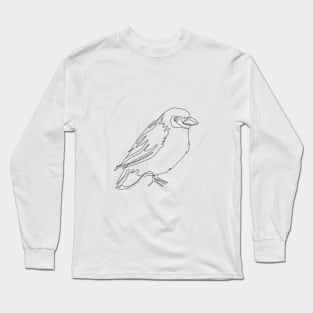 Cape Weaver Bird Line Drawing Long Sleeve T-Shirt